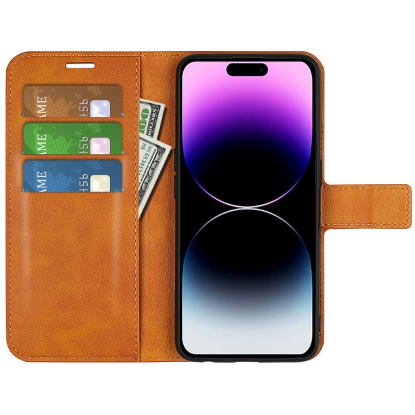 iPhone 15 Pro Pung i Læder Cognac