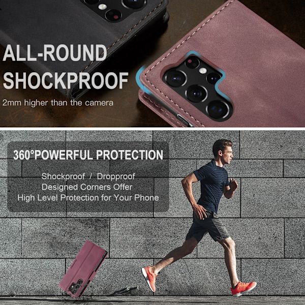CaseMe Slim Pungetui Samsung Galaxy S24 Ultra Rød
