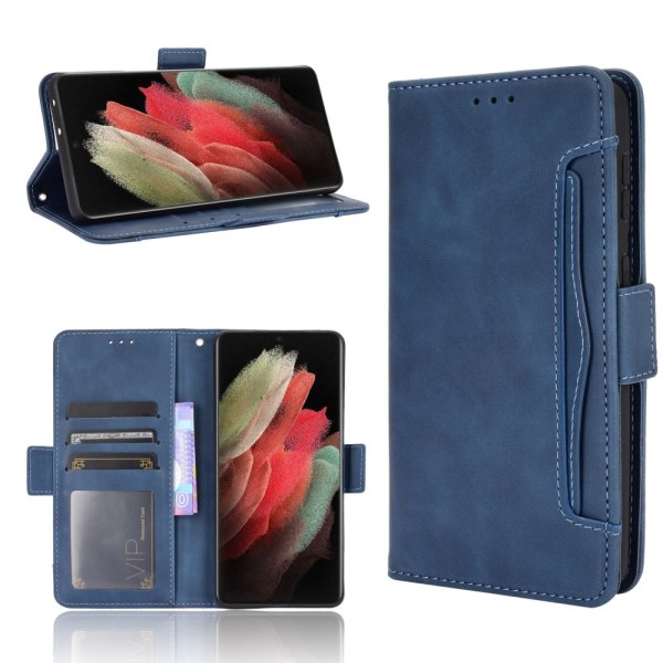 Multi Slot Wallet Case Samsung Galaxy S21 Ultra - Blå