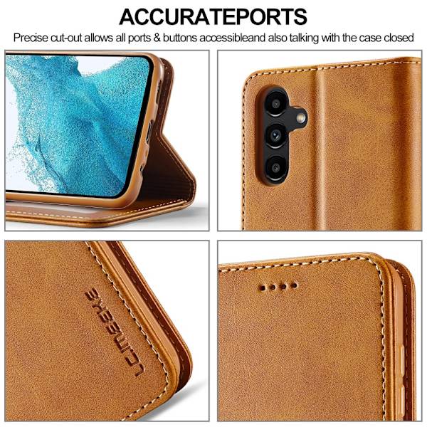 LC.IMEEKE Plånboksfodral Samsung Galaxy S24 FE Cognac