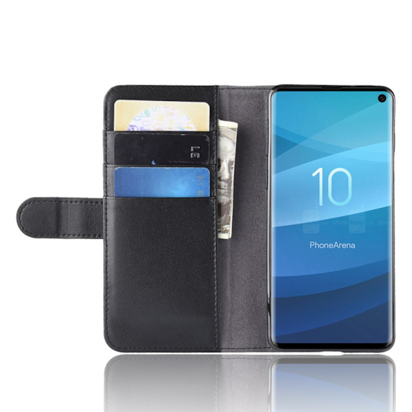 Ægte Læderetui Samsung Galaxy S10 Sort