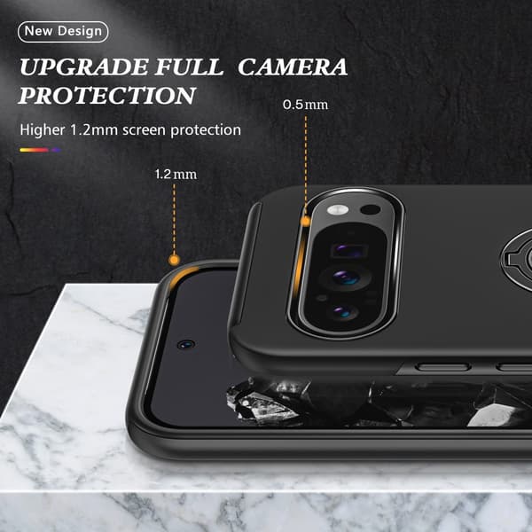 Google Pixel 9 Skal Med Magnetisk Ringhållare Svart