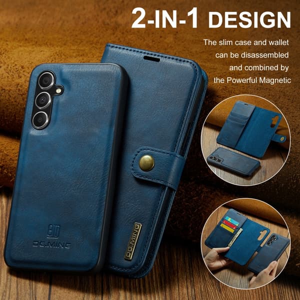 DG.MING 2-i-1 Magnetiskt Plånboksfodral Samsung Galaxy A35 Blå