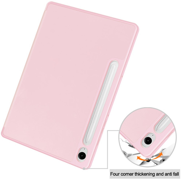 Samsung Galaxy Tab S9 FE Fodral Tri-Fold Med Pen-hållare Rosa