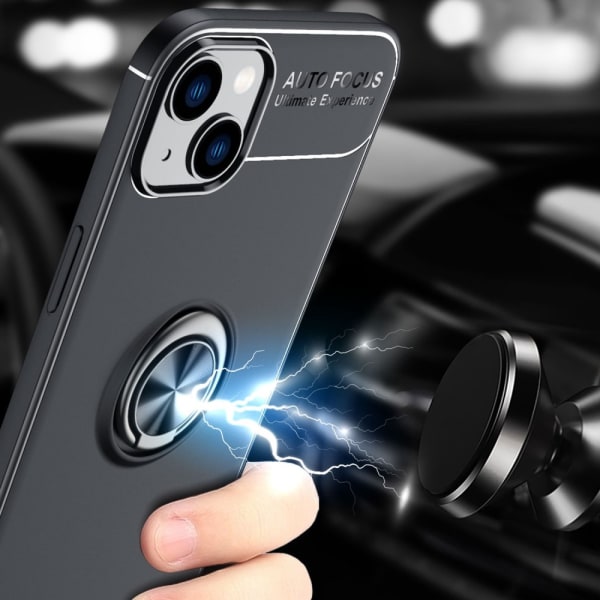 Etui med Ringholder til iPhone 14 Plus Sort