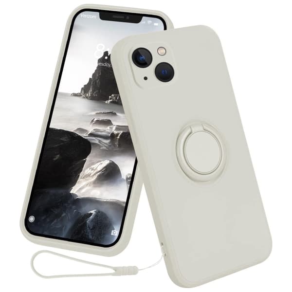 iPhone 15 Skal Med Ringholder Hvid