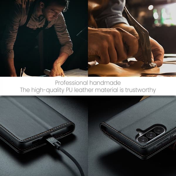 CaseMe Slim Plånboksfodral RFID-skydd Samsung Galaxy A17 Svart
