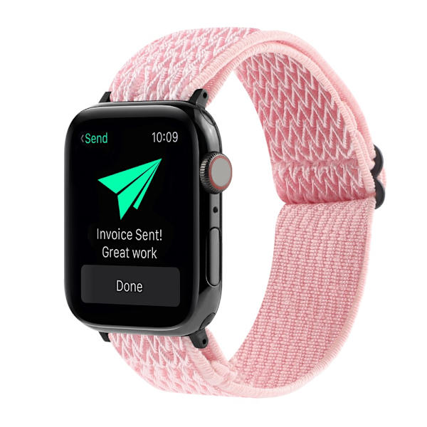 Kudottu Nylon-ranneke Apple Watch Series 10 46mm Vaaleanpunainen