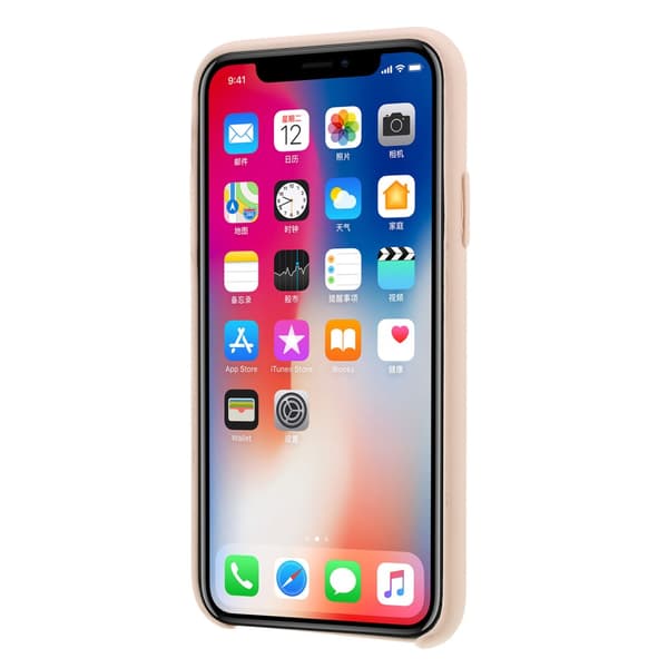 Silikoni iPhone X/XS -kuori, vaaleanpunainen