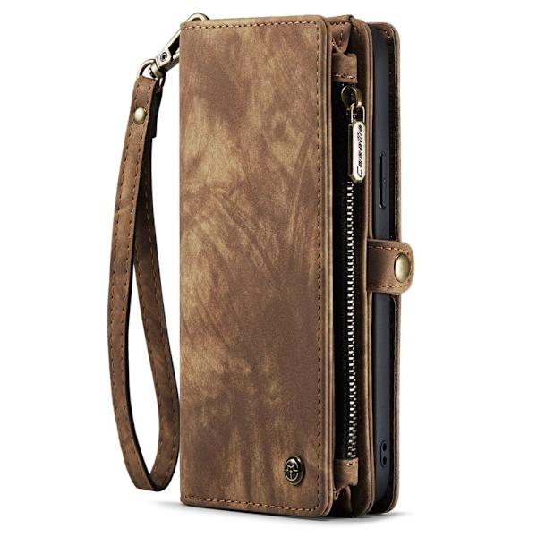 CaseMe Multi-Slot 2 i 1 Plånboksfodral iPhone 14 Pro Brun