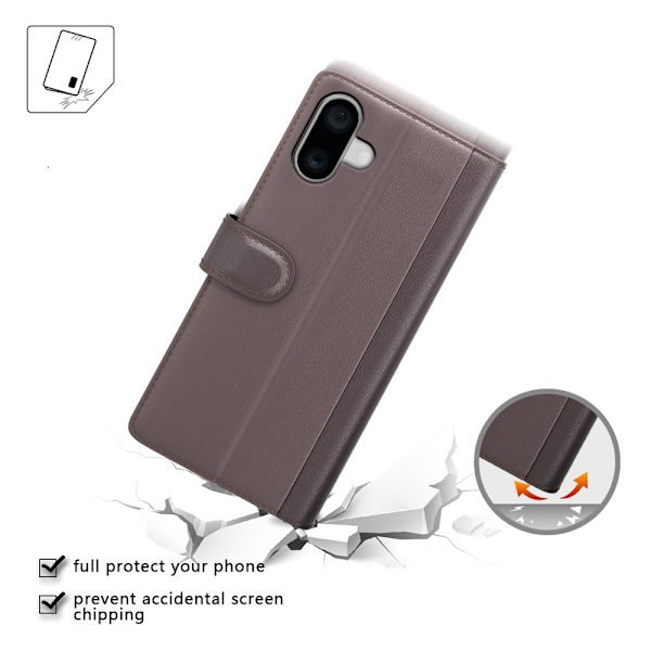 Äkta Läderfodral iPhone 16 Plus Brun