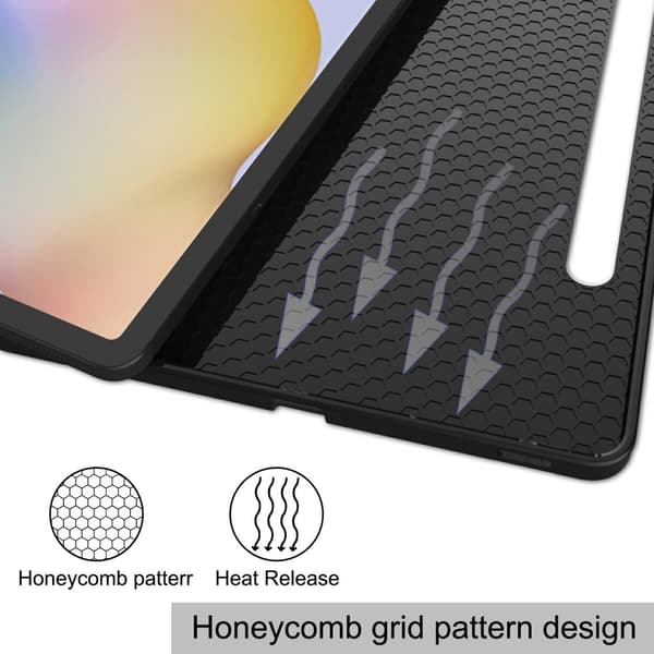 Tri-Fold Galaxy Tab S7/S8 Etui med S Pen-holder Sort