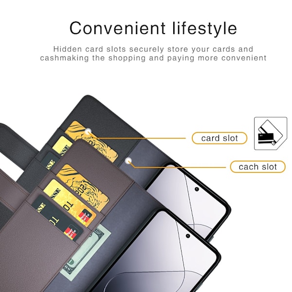 Ægte læderetui Xiaomi 14 Pro Sort