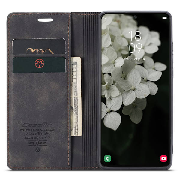 CaseMe Slim Pungetui Samsung Galaxy S22 Sort