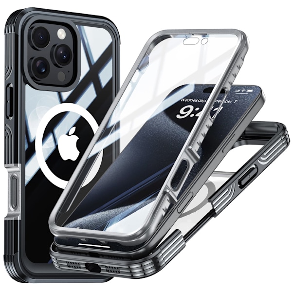 Ultra Full Protection MagSafe -kotelo iPhone 16 Pro Max - Musta