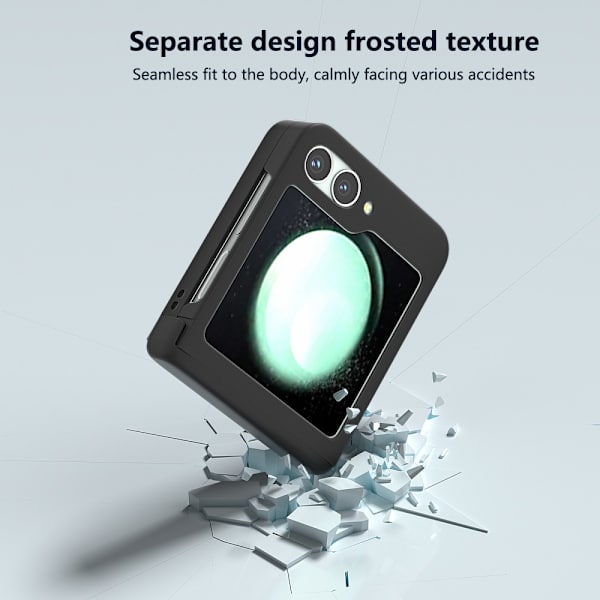 Hårdt cover med gummieret hængselbeskyttelse til Samsung Galaxy Z Flip 6 Sort