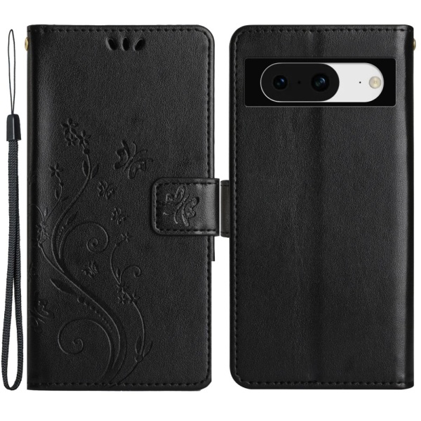 Læderetui Sommerfugle Google Pixel 8 Sort