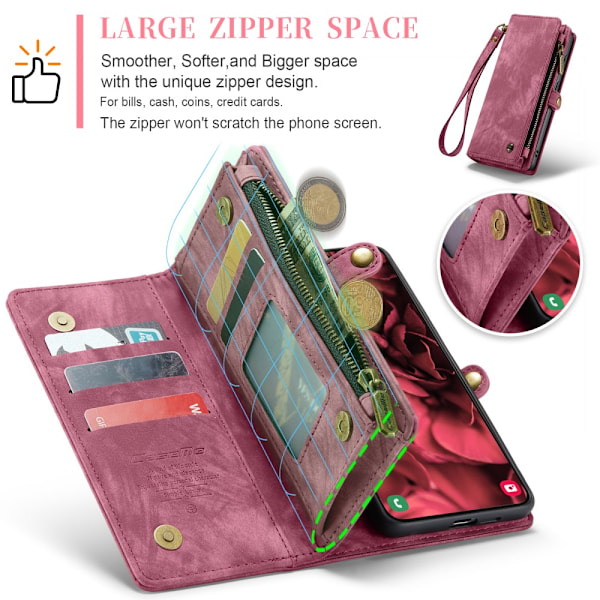 CaseMe Multi-Slot 2-in-1 Lompakko Kotelo Galaxy S25 Punainen