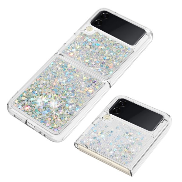 Glitter Bling TPU-kotelo Samsung Galaxy Z Flip 4 Silver