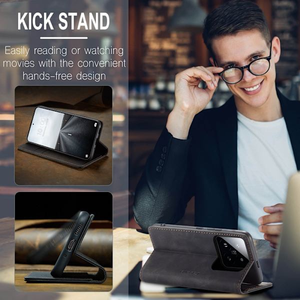 CaseMe Slim Pungetui Xiaomi 14 Pro Sort
