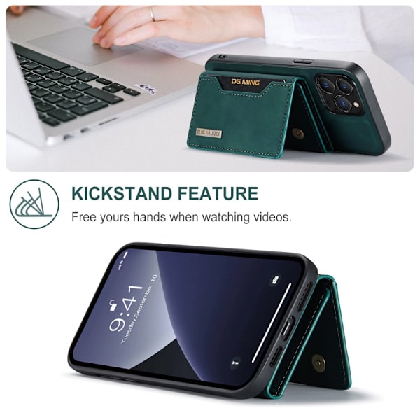 DG.MING 2 i 1 Magnetisk Kortlomme Etui iPhone 16 Pro Grøn