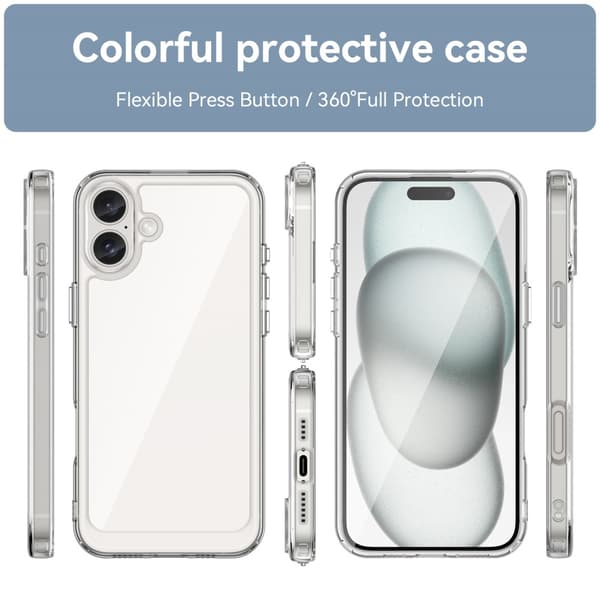 Hybrid Edge Skal iPhone 16 Plus Transparent