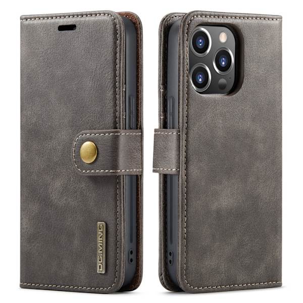 DG.MING 2-in-1 Magnet Wallet iPhone 16 Pro Brown