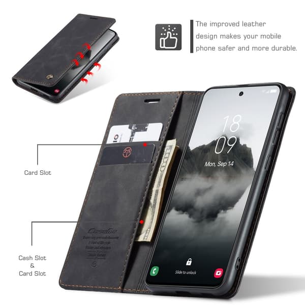CaseMe Slim Wallet Case Samsung Galaxy S25 Plus Sort