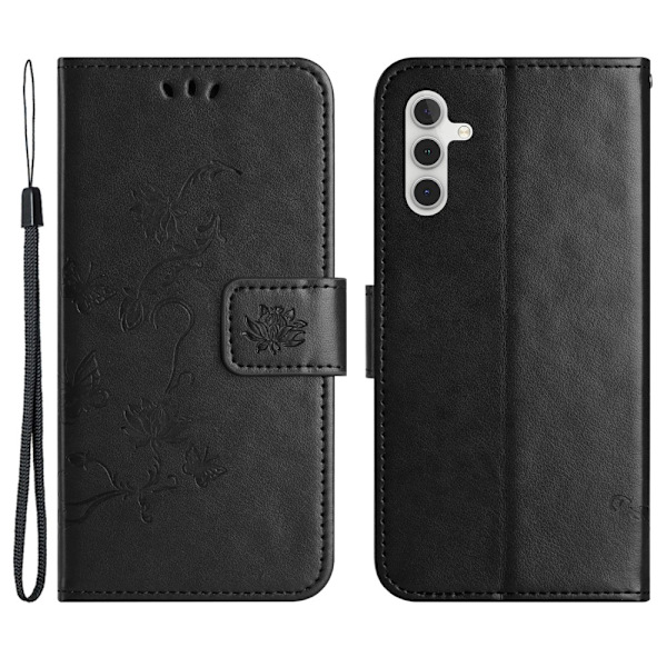 Läderfodral Fjärilar Samsung Galaxy S24 Plus Svart