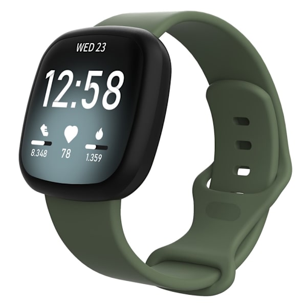 Silikonarmband Fitbit Versa 4/Sense 2 Mörkgrön (L)