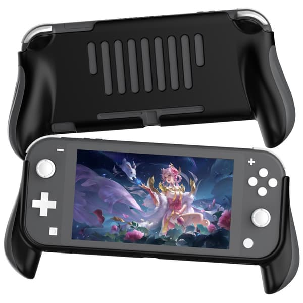Nintendo Switch Lite Skal Med Ergonomiske Håndtag Grå