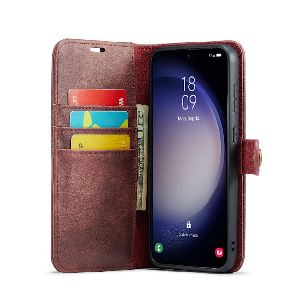 DG.MING 2-in-1 Magnet Wallet Samsung Galaxy S24 FE Red