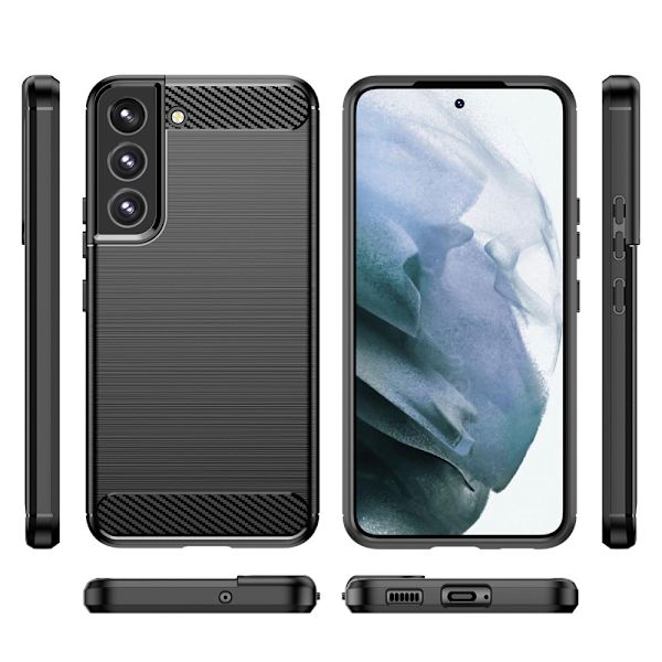 Carbon Shockproof TPU Cover Samsung Galaxy S23 Plus Sort