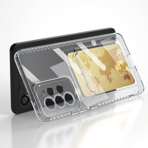 Korttikotelolla varustettu kotelo Samsung Galaxy A13 läpinäkyvä