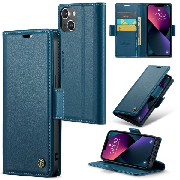 CaseMe Slim Wallet etui RFID beskyttelse iPhone 15 Blue