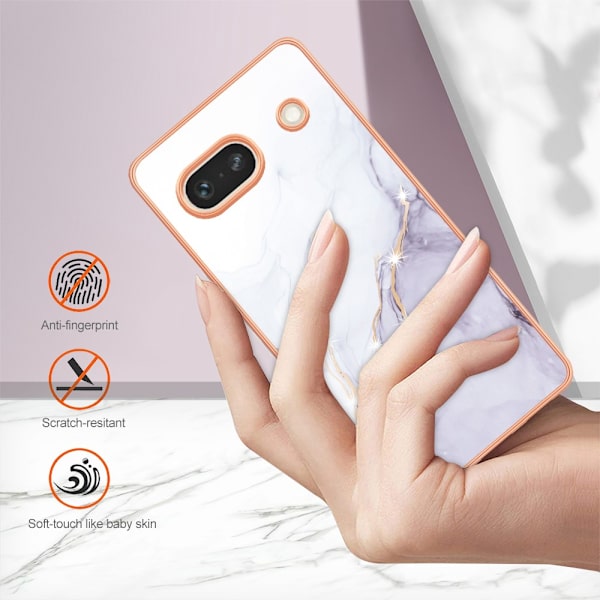 TPU Skal Google Pixel 7a Vit Marmor