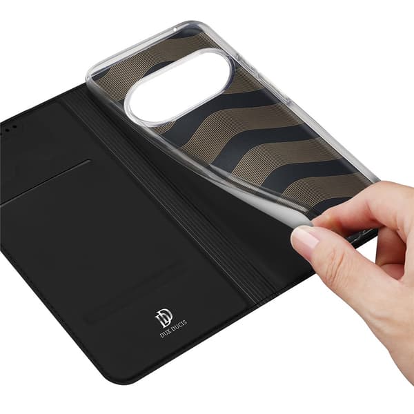 Dux Ducis Skin Pro Läderfodral Google Pixel 10 Pro XL Svart