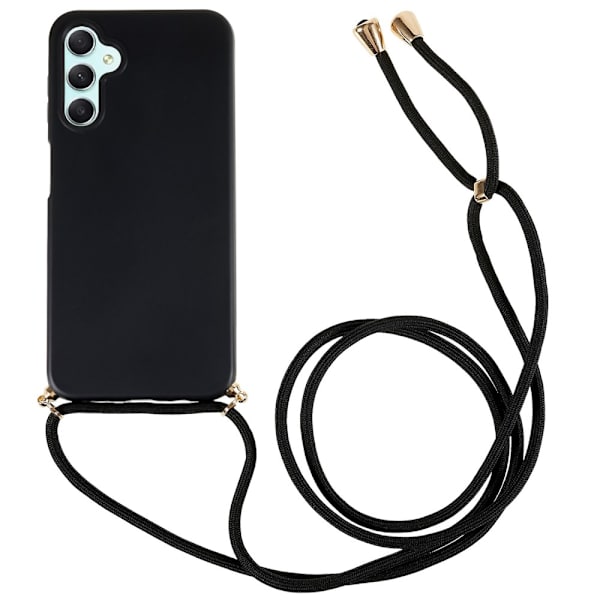 Samsung Galaxy A35 -kotelo, jossa kaulahihna, musta