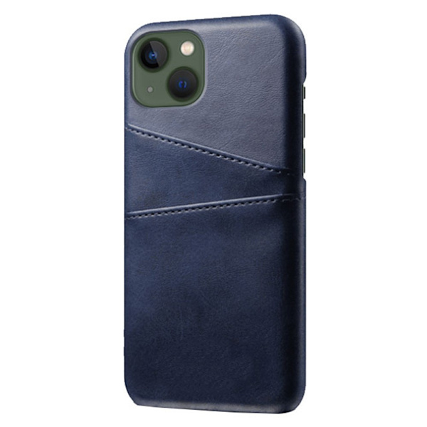 Læderskal med kortholder iPhone 14 Blå