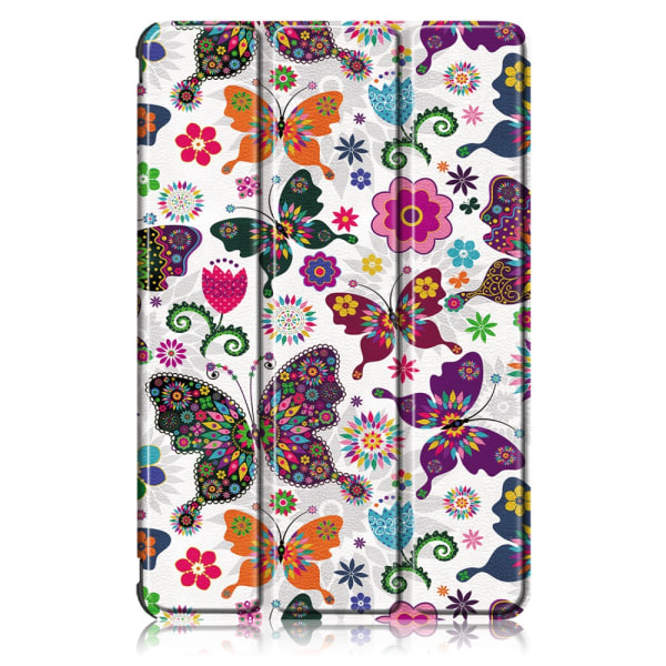 Samsung Galaxy Tab S7/S8 etui Tri-fold Butterflies Hvid