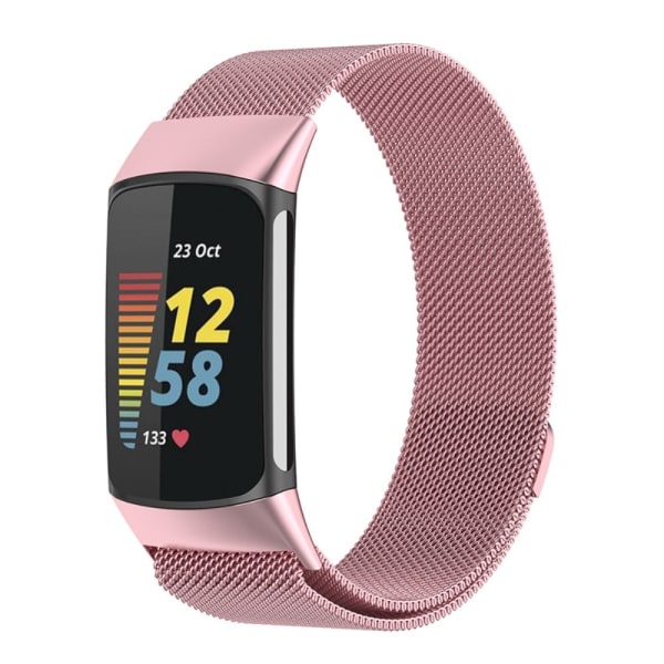 Milanese Loop Armband Fitbit Charge 5 Rosa