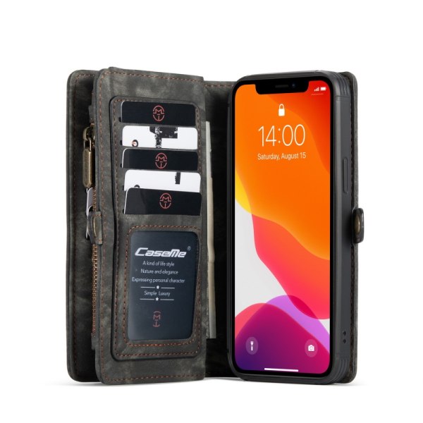 CaseMe Plånboksfodral Multi-Slot iPhone 12 Pro Max Svart