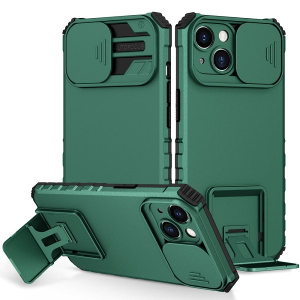 Kickstand Cover iPhone 14 Kamerabeskyttelse Grøn