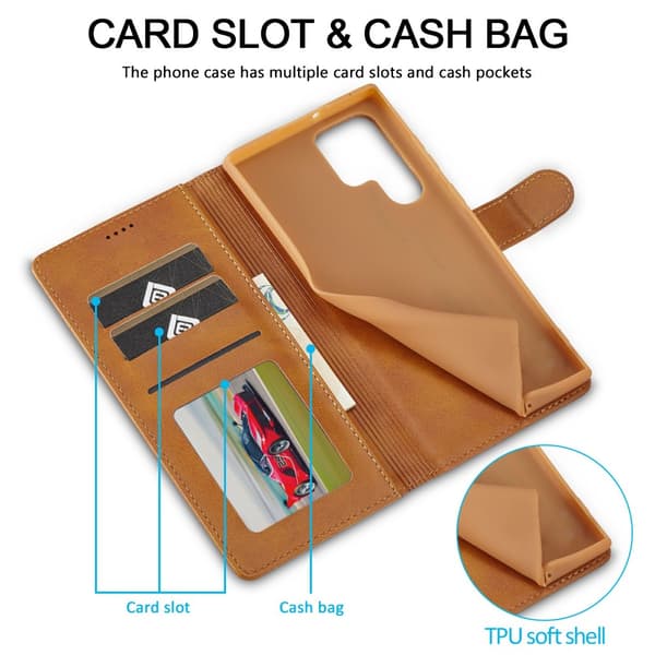 LC.IMEEKE Pungetui Samsung Galaxy S25 Ultra Cognac