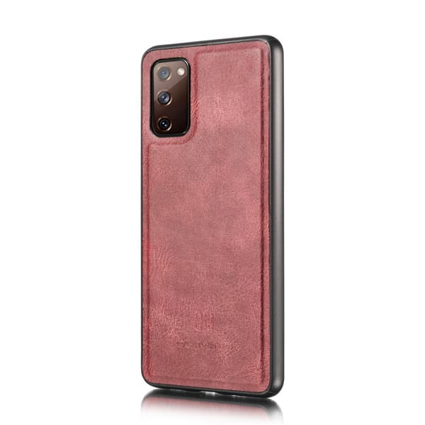 DG.MING 2-i-1 Magnetiskt Plånboksfodral Samsung Galaxy S20 FE Rö