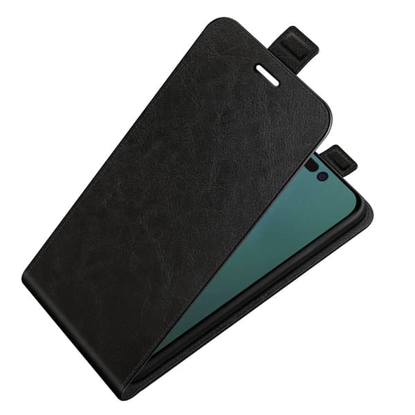 Läder Flip Fodral iPhone 14 Plus Svart