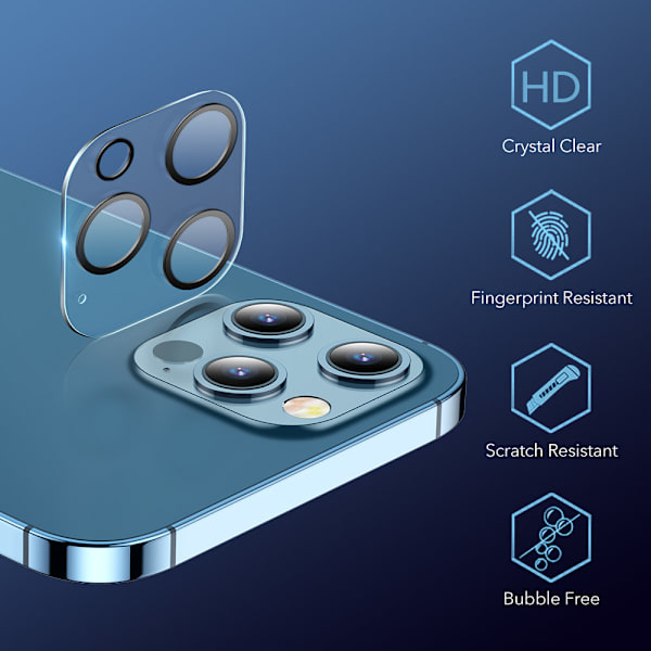 ESR Heltäckende Linsebeskyttelse iPhone 12 Pro 2 Pack