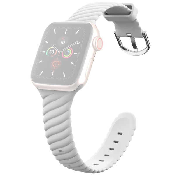 Kierretty silikonirannekoru Apple Watch 42/44/45 mm Valkoinen