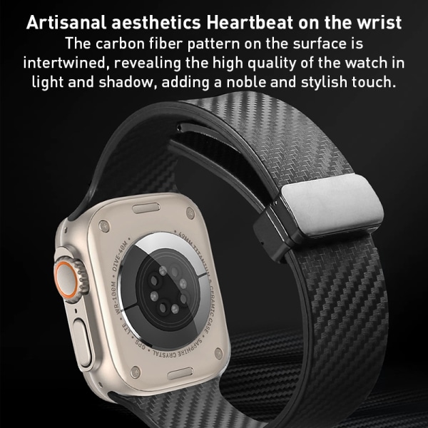 Magneettinen silikonirannekoru Apple Watch Ultra 2 49mm Carbon