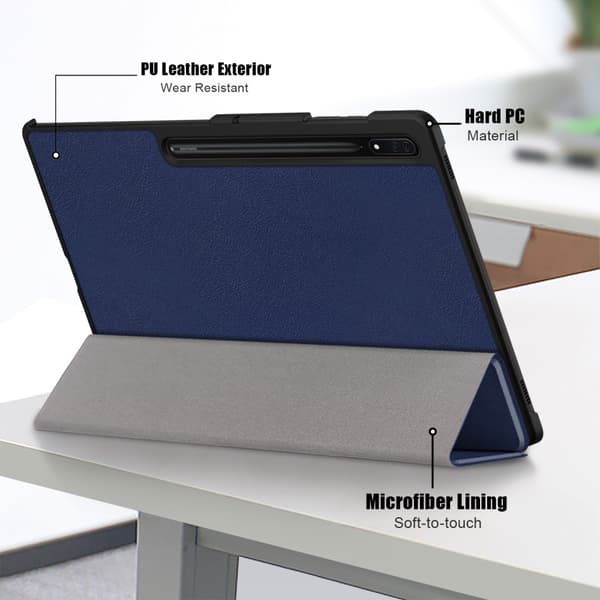 Samsung Galaxy Tab S9 Ultra Etui Tri-fold Mørkeblå